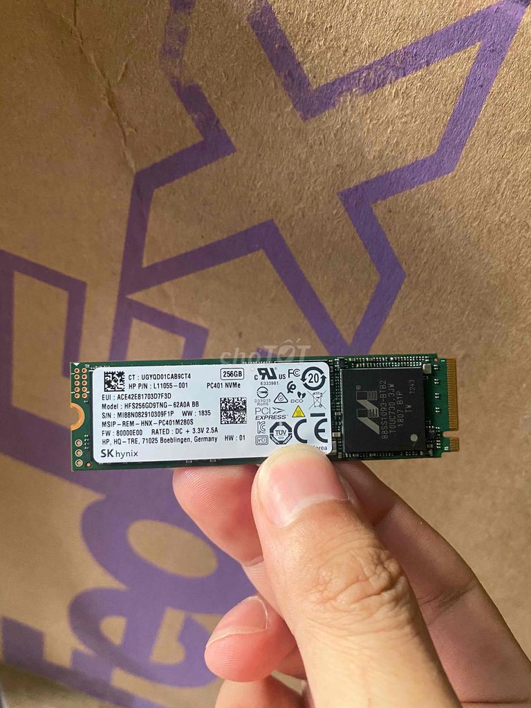 SSD Nvme 256G Skhynix zin all 100% sẵn Win usa