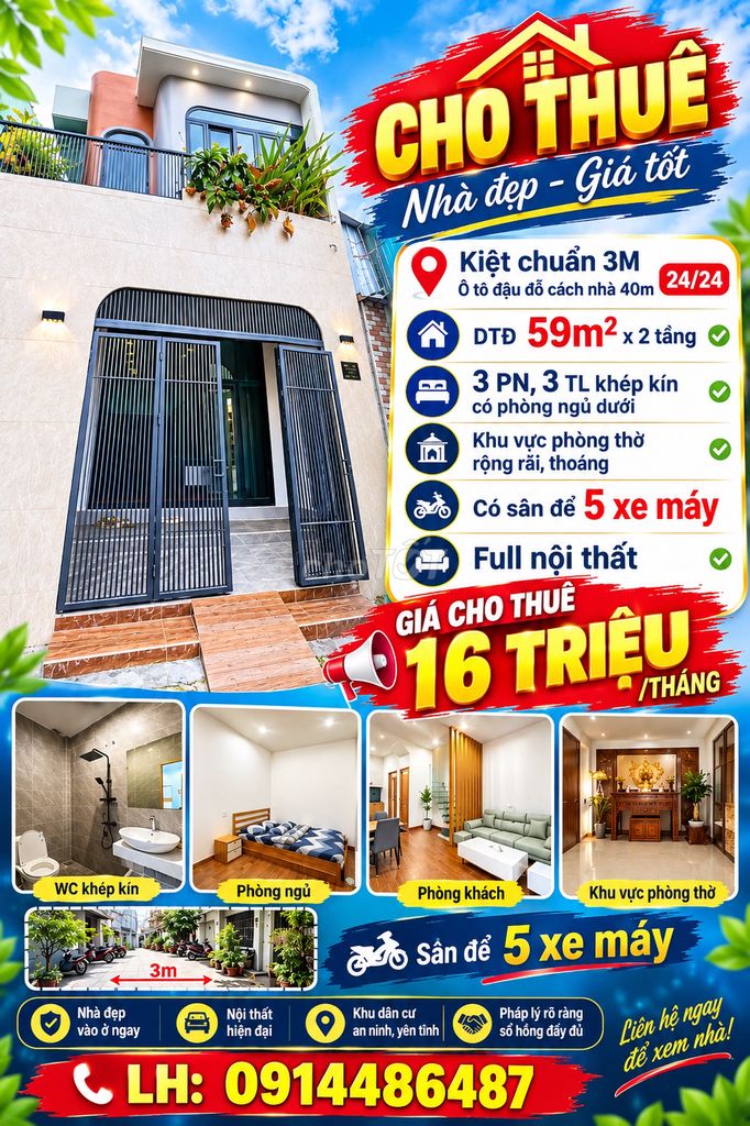 Аренда · 3 комн. · 59 м² · Quận Thanh Khê, ул. Đường Hải Phòng