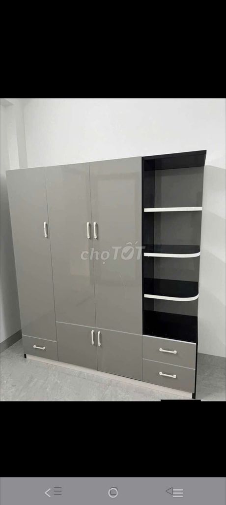 TỦ NHỰA 3 CÁNH 1 KỆ KHUNG MÀU ĐEN CÁNH XÁM . Mua bán Tủ, kệ gia đình tại Thị xã Bến Cát Bình Dương được đăng bởi Phương hoa hình 1