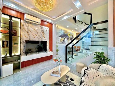 hẻm thông Phan Văn Trị, 4 Tầng(5PN), SD:140m2, Full NT, Sân Để Xe Máy