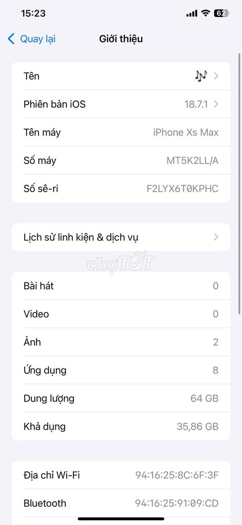 Apple iPhone Xs Max 64GB. Mua bán Điện thoại tại Quận 12 Tp Hồ Chí Minh được đăng bởi Ông Chiến hình 1