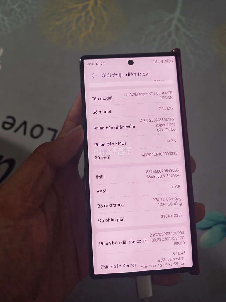 Huawei Mate XT 1TB Đỏ giao lưu. Mua bán Điện thoại tại Thành phố Biên Hòa Đồng Nai được đăng bởi Long Huynh hình 1