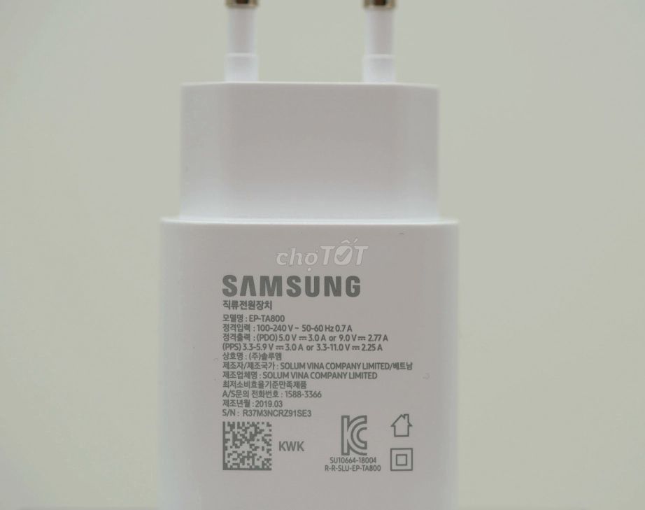 Sạc nhanh Samsung 25W,chuẩn dòng 25W, 2 đầu Type C