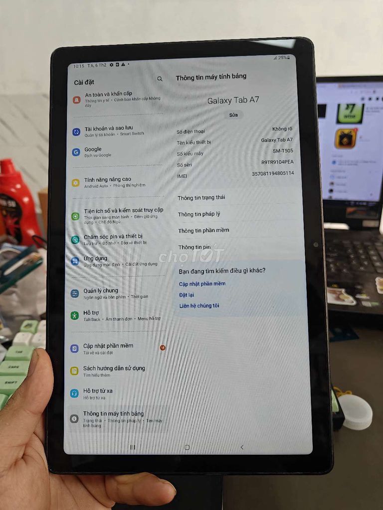 Samsung Tab A7 T505 Xám. Mua bán Máy tính bảng tại Quận 12 Tp Hồ Chí Minh được đăng bởi Điện Thoại Giá Tốt hình 1