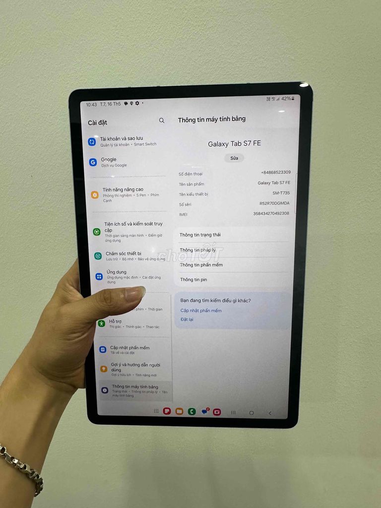 Samsung Tab S7 FE 12.4 inch. Mua bán Máy tính bảng tại Quận Đống Đa Hà Nội được đăng bởi Ng Hoang Anh hình 1