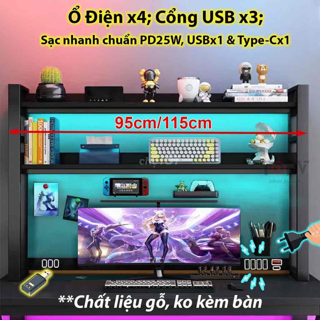 Kệ sách gỗ đèn LED 95cm/115cm. Mua bán Tủ, kệ gia đình tại Quận Ngũ Hành Sơn Đà Nẵng được đăng bởi Ly hình 1