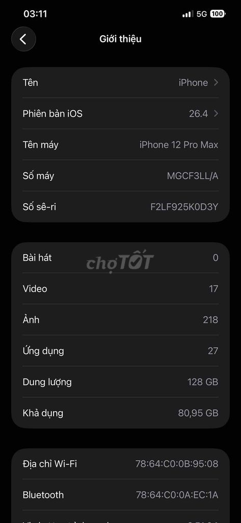 iPhone 12 Pro Max 128GB Đen. Mua bán Điện thoại tại Thành phố Bắc Ninh Bắc Ninh được đăng bởi Tuấn hình 1