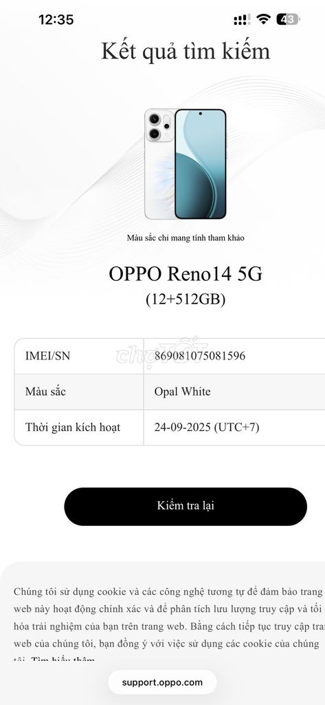 Oppo Reno 14 5G 512GB Trắng. Mua bán Điện thoại tại Thành phố Vũng Tàu Bà Rịa - Vũng Tàu được đăng bởi Thanh Thắng hình 1