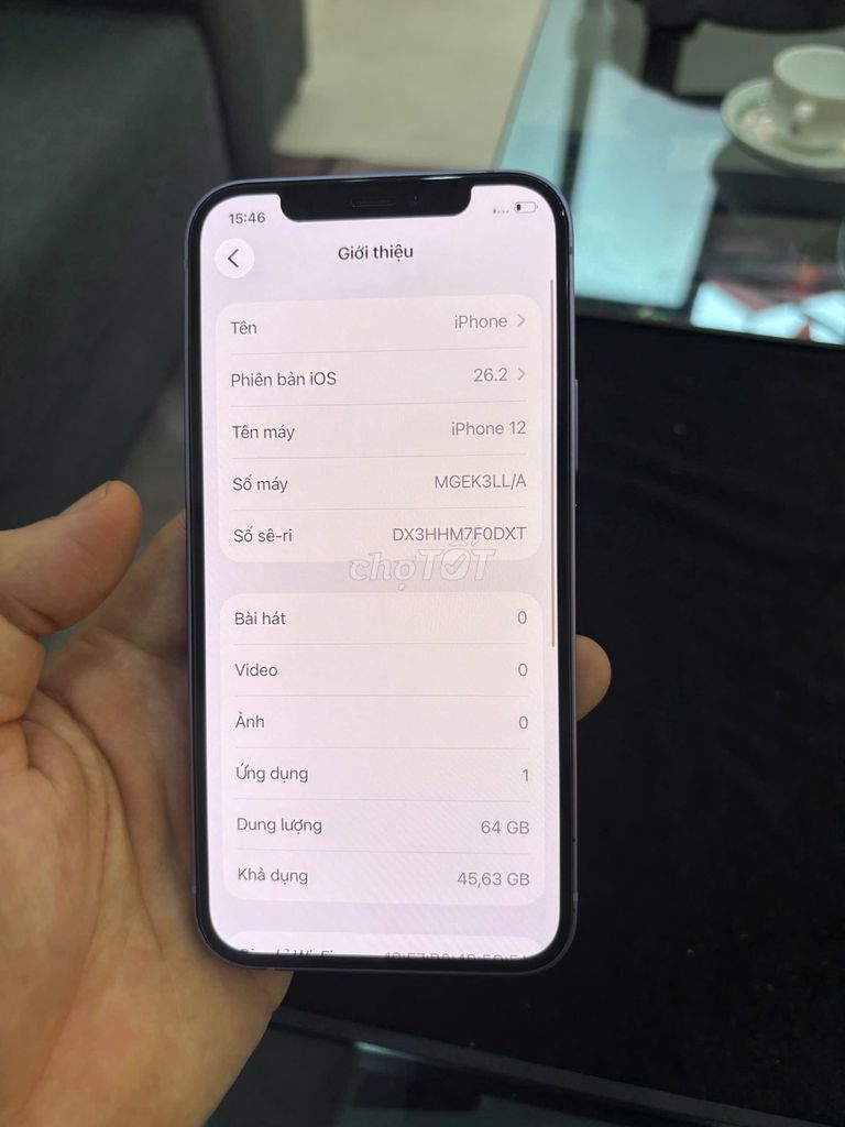 iPhone 12 64GB Tím Full zin. Mua bán Điện thoại tại Quận Bắc Từ Liêm Hà Nội được đăng bởi Cửa hàng Bính Táo hình 1