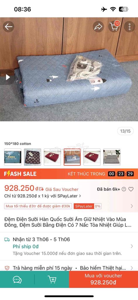 Đệm điện sưởi Hàn Quốc Cotton Xám. Mua bán Giường, chăn ga gối nệm tại Quận Tân Phú Tp Hồ Chí Minh được đăng bởi Nguyễn Thiên Lộc hình 1