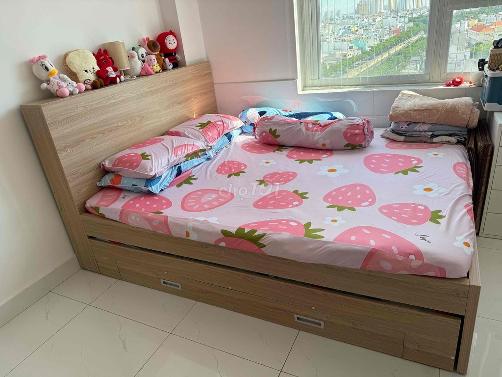 Giường tầng Gỗ công nghiệp Vân gỗ. Mua bán Giường, chăn ga gối nệm tại Quận 6 Tp Hồ Chí Minh được đăng bởi DHP hình 1