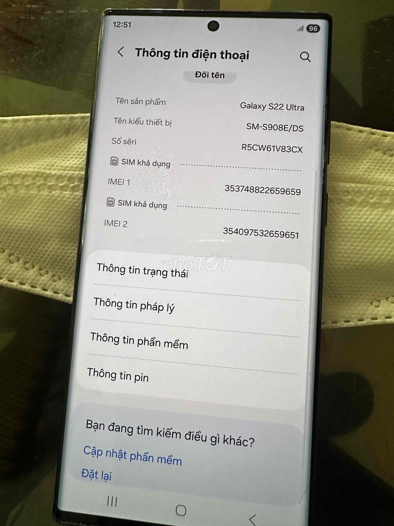Samsung Galaxy S22 Ultra Đen. Mua bán Điện thoại tại Quận 7 Tp Hồ Chí Minh được đăng bởi ttttt hình 1