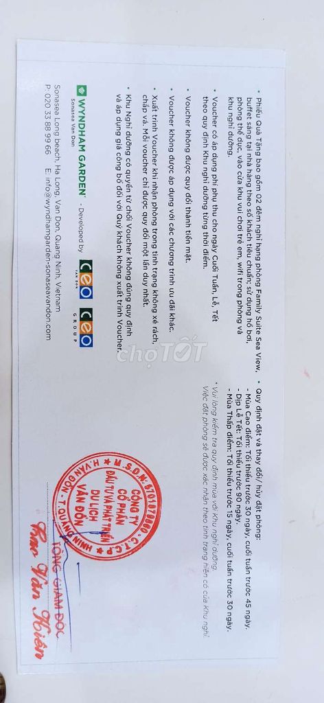 Bán voucher nghỉ dưỡng tại ks 5* Wyndham Vân Đồn. Du lịch tại Huyện Thanh Trì Hà Nội được đăng bởi Mr. Cường hình 1
