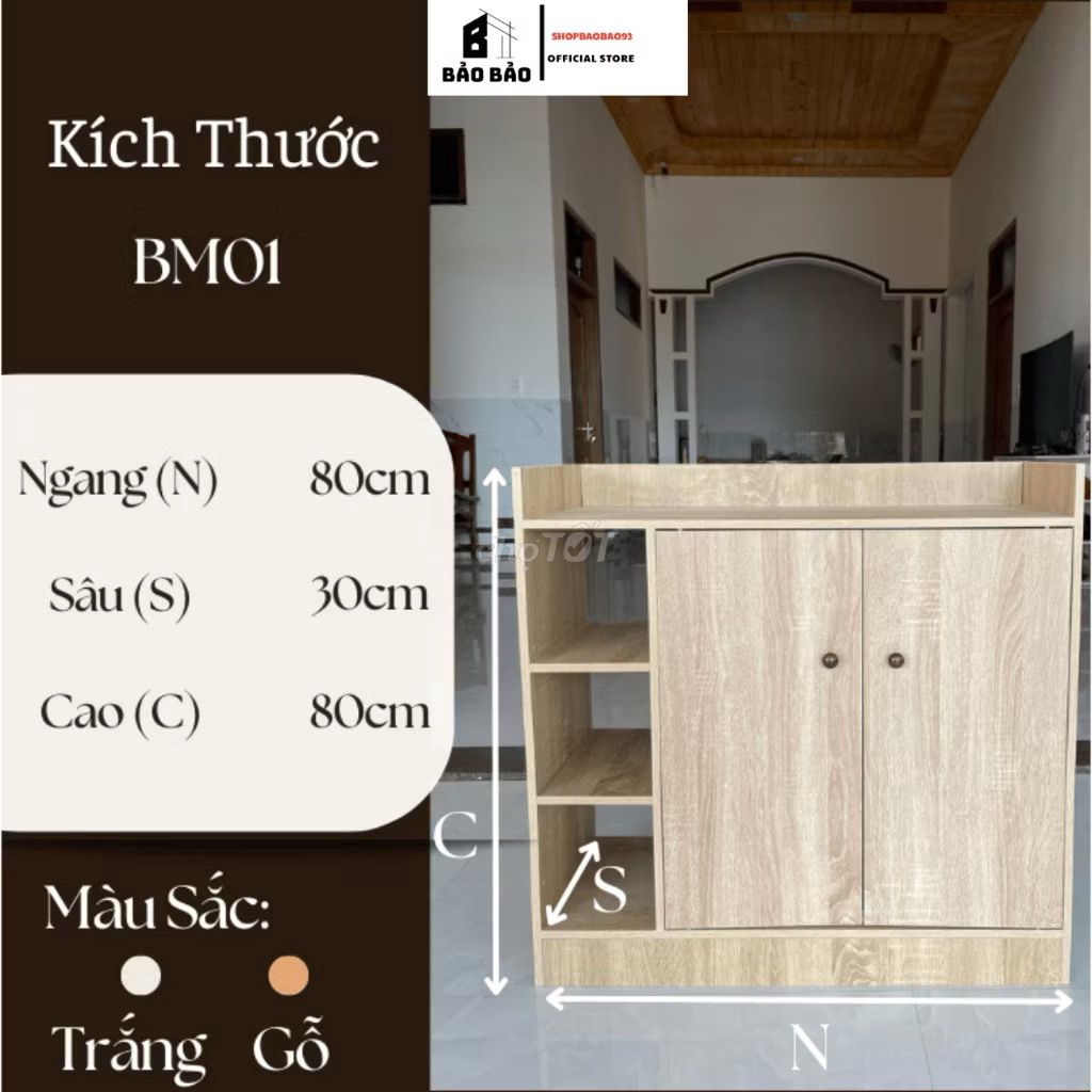 Tủ giày gỗ BM01 80x30x80cm. Mua bán Tủ, kệ gia đình tại Quận Bình Tân Tp Hồ Chí Minh được đăng bởi Mo hình 1