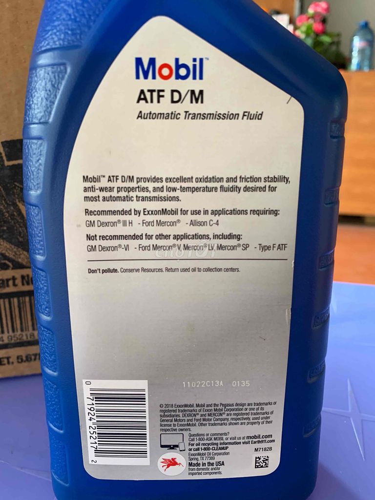 Thùng 6 chai Nhớt hộp số Mobil ATF D/M 946ml - Dầu. Mua bán Phụ tùng xe tại Thành phố Cà Mau Cà Mau được đăng bởi Phú Hào hình 3
