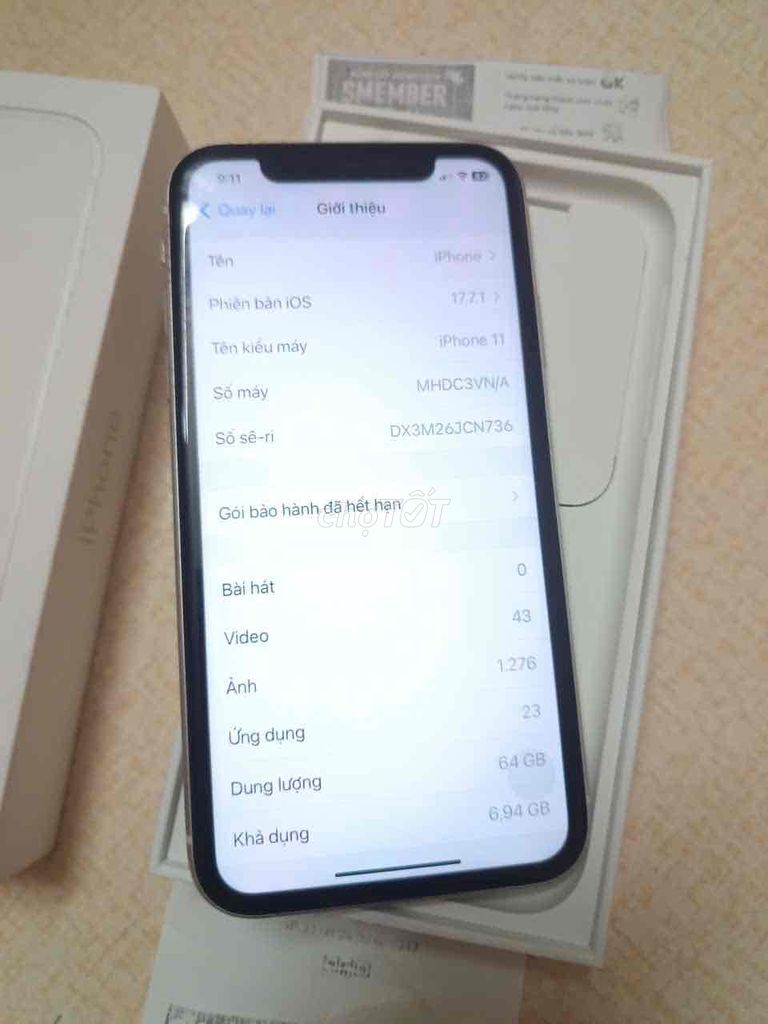 Apple iPhone 11 64GB Trắng VNA Như mới. Mua bán Điện thoại tại Quận Hoàng Mai Hà Nội được đăng bởi phan Anh hình 1