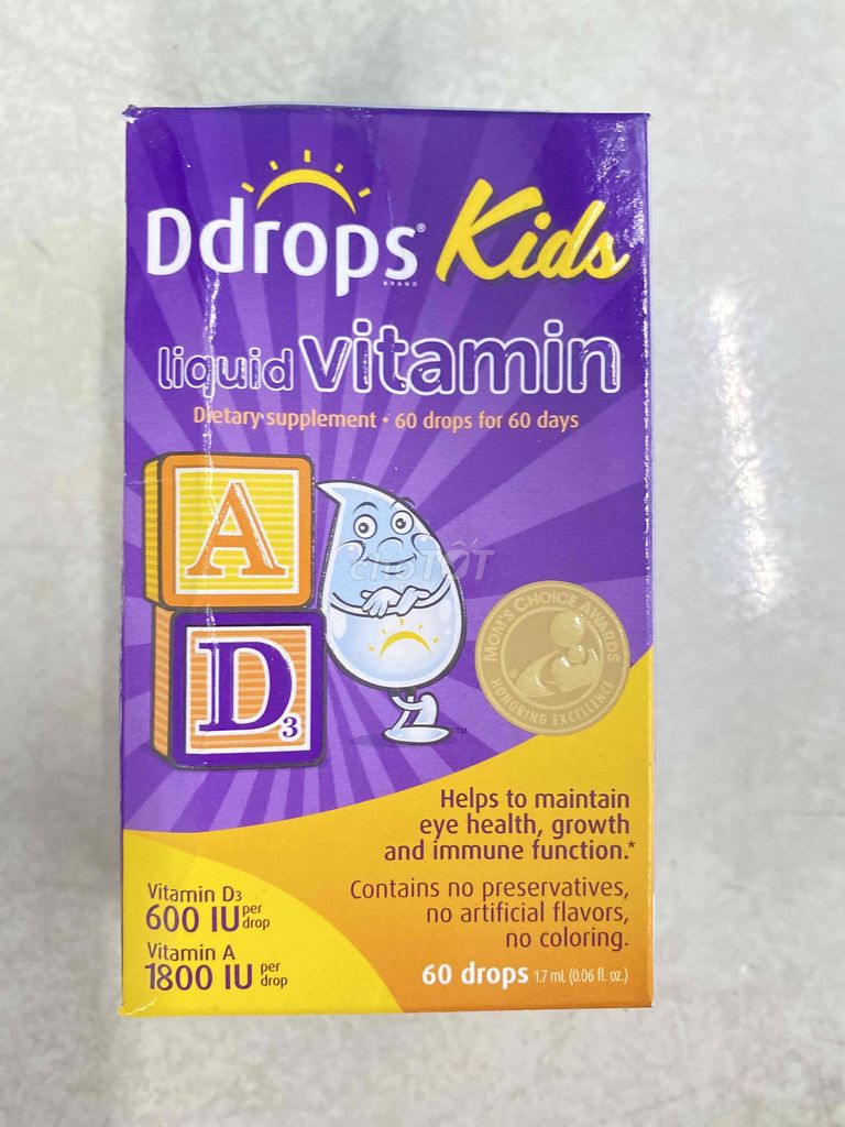 dư hộp Drop vitamin A và D 60 giọt pass lại