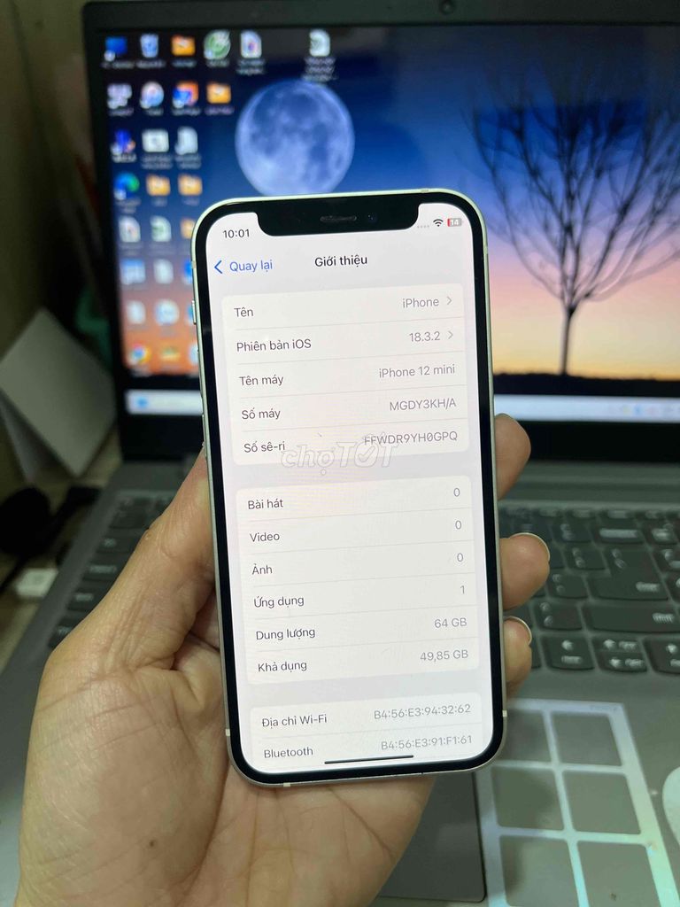 iphone 12 Mini 64G Quốc tế Trắng P100 Zin Đẹp 99. Mua bán Điện thoại tại Huyện Hóc Môn Tp Hồ Chí Minh được đăng bởi Thu hình 3