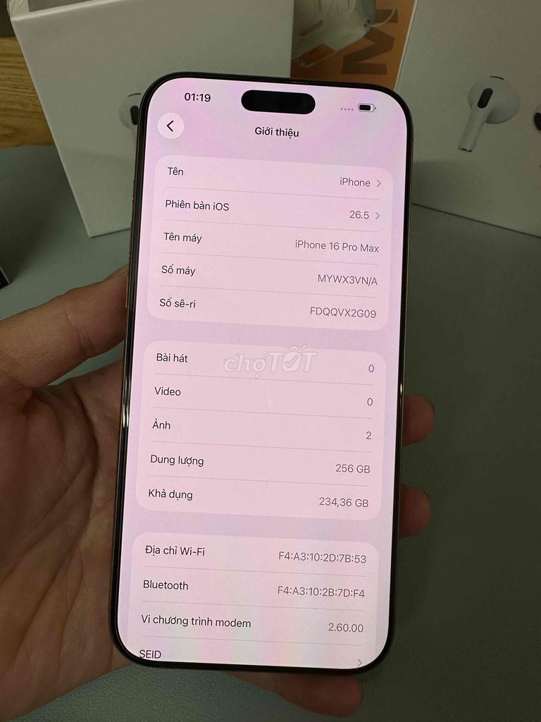 Apple iPhone 16 Pro Max 256GB Sắc màu VN/A. Mua bán Điện thoại tại Quận Ngũ Hành Sơn Đà Nẵng được đăng bởi Tài Ngô hình 1