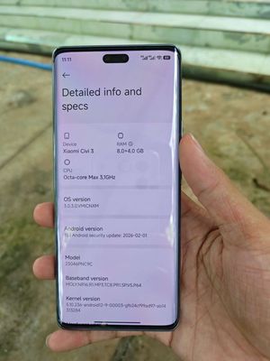 Xiaomi Civi 3 8GB/256GB Xám Dimensity 8200 Ultra