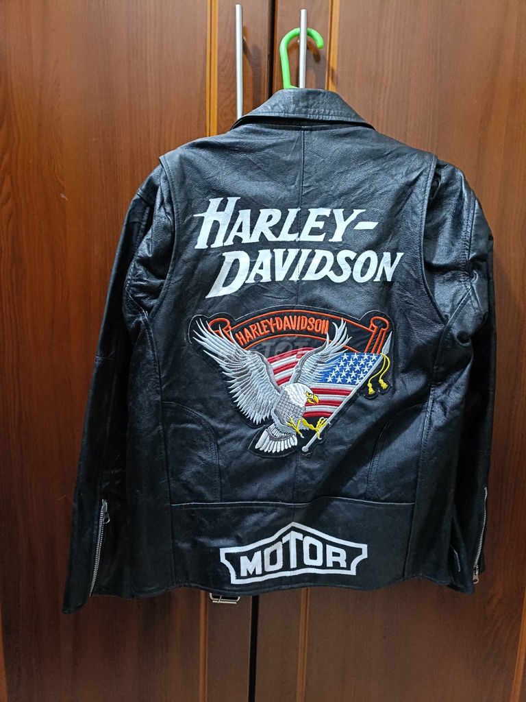 Áo da thật Harley Davidson biker size 38 mới 99%