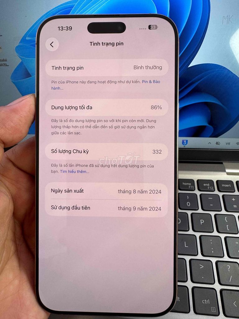 Apple iPhone 16 Pro Max 256GB Vàng 86%. Mua bán Điện thoại tại Quận 6 Tp Hồ Chí Minh được đăng bởi QUỐC THIÊN BÁN GÓP 0 ĐỒNG  hình 1