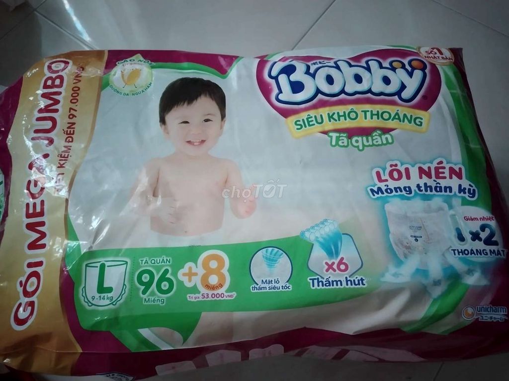 Thanh lý tã quần Booby size L96+8