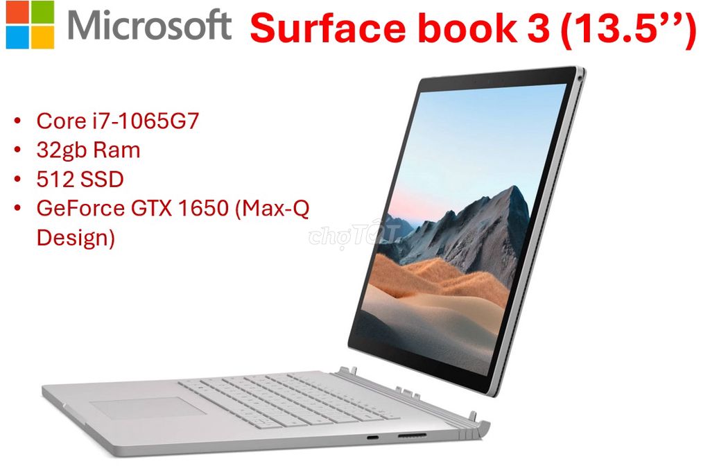 Surface Book 3: i7-1065G7 /32GB/512ssd/1065GTX. Mua bán Laptop tại Huyện Nhà Bè Tp Hồ Chí Minh được đăng bởi Azerty Hàng chính hãng hình 1