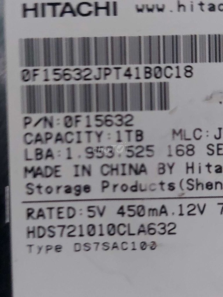 Ổ cứng HDD Hitachi HDS721010CLA632. Mua bán Linh kiện (RAM, Card...) tại Quận 10 Tp Hồ Chí Minh được đăng bởi đỉnh cao hình 1