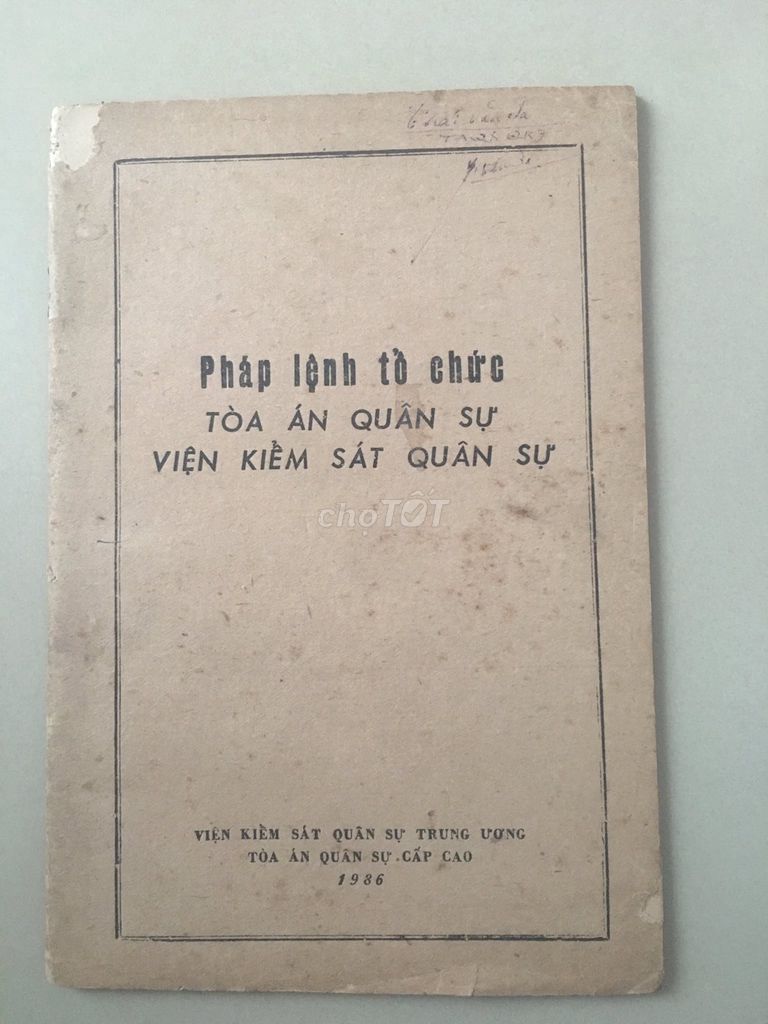 Pháp lệnh tổ chức tòa án quân sự 1986. Mua bán Sách tại Huyện Nhà Bè Tp Hồ Chí Minh được đăng bởi Cu Tèo hình 1