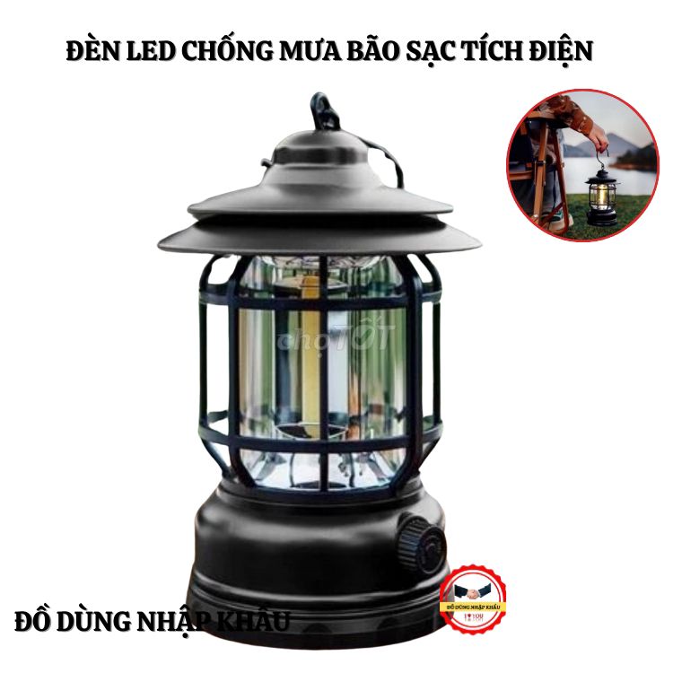 Đèn led chống mưa bão sạc tích điện dùng đến 4h