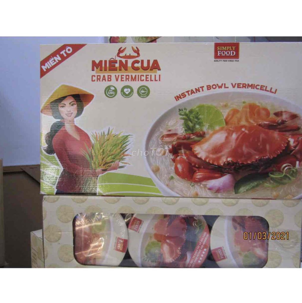 Miến Cua Tô 55g Thùng 9 tô. Mua bán Đồ ăn, thực phẩm và các loại khác tại Quận 7 Tp Hồ Chí Minh được đăng bởi NPP Minh Tuyền hình 1