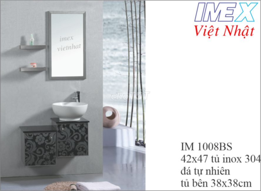 Bộ lavabo tủ inox 304 IMEX Việt Nhật IM 1008BS