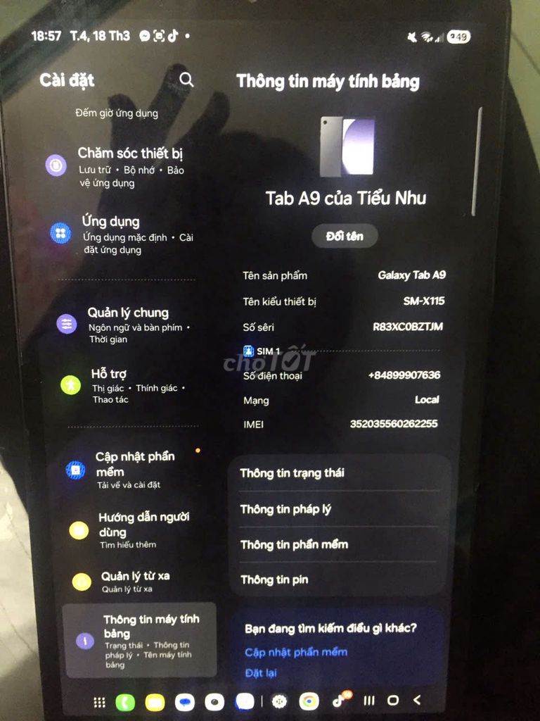 Samsugpng galaxy tab a9 64gb đen. Mua bán Máy tính bảng tại Huyện Ân Thi Hưng Yên được đăng bởi Tiểu Nhu Lục hình 1