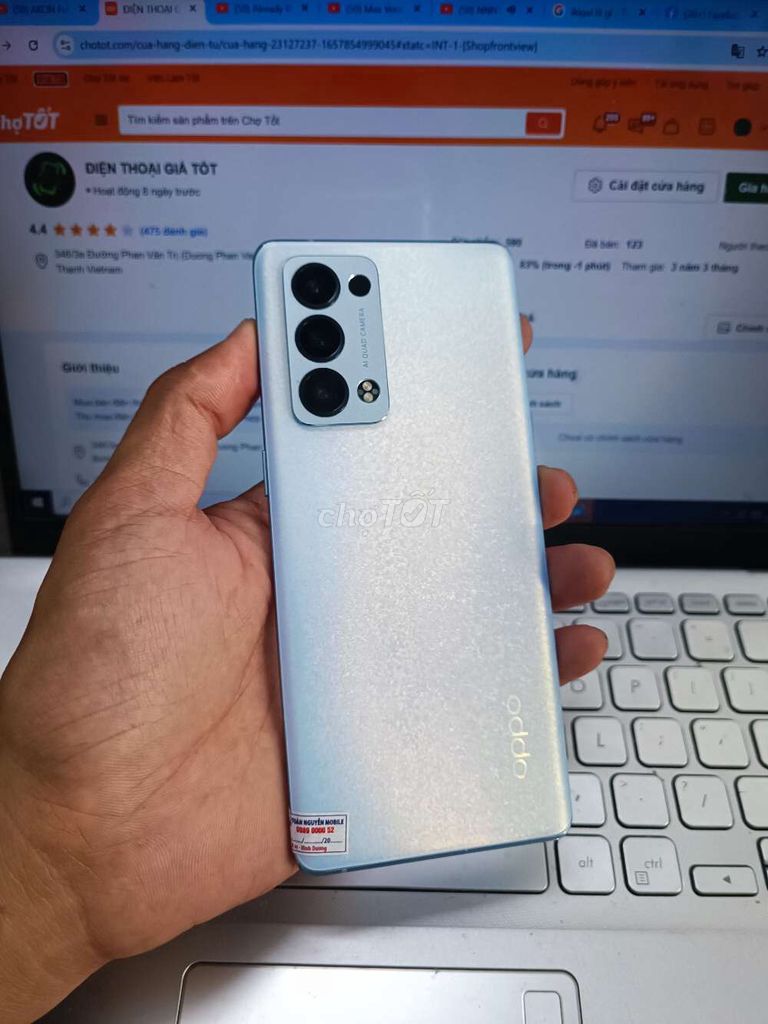 OPPO RENO 6 PRO 5G 12G/256GB DIMENSITY 1200ZIN ĐẸP. Mua bán Điện thoại tại Quận Bình Thạnh Tp Hồ Chí Minh được đăng bởi Dân Mobile hình 1