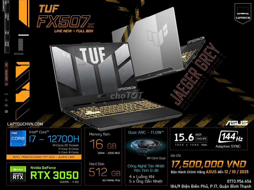 Asus TUF FX507zc 2022 [ Box + BH dài ]