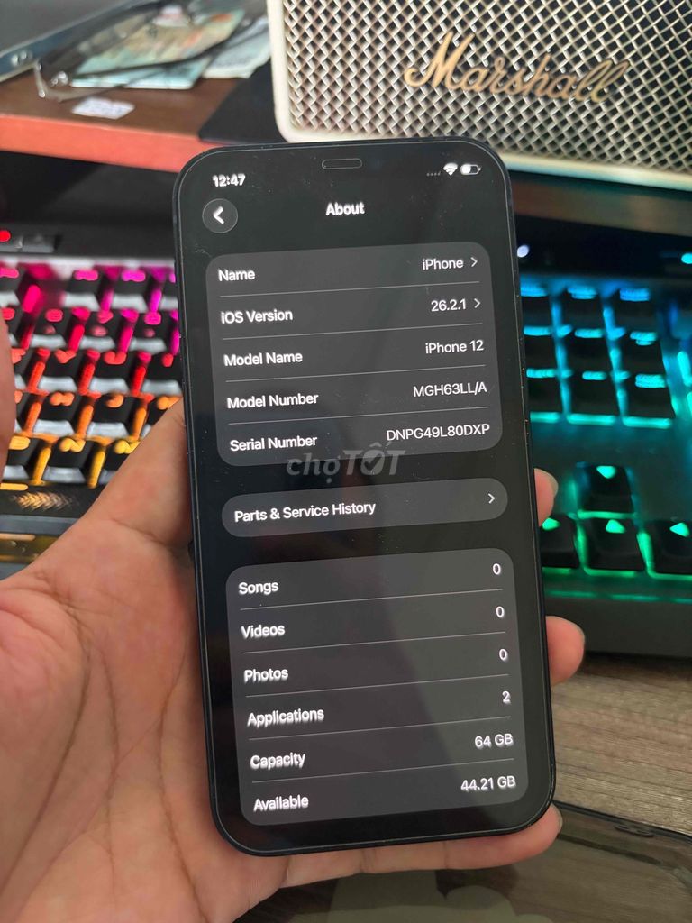 Apple iPhone 12 64GB Đen LL/A Đã sử dụng. Mua bán Điện thoại tại Quận Bắc Từ Liêm Hà Nội được đăng bởi Dũng hình 1