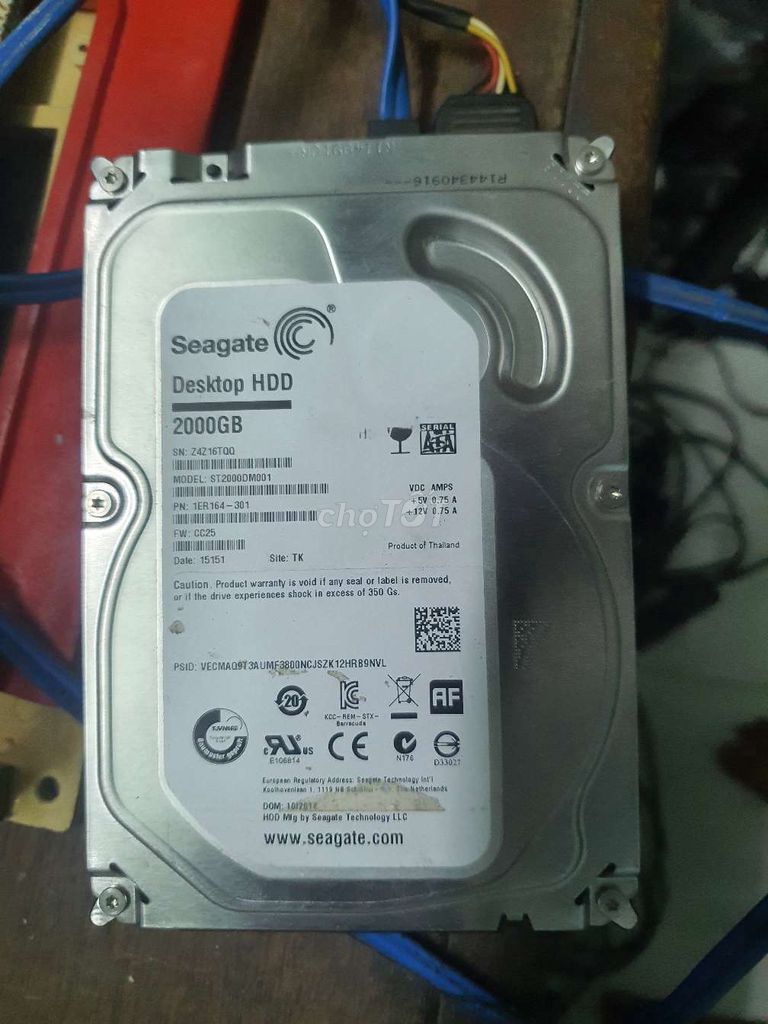 Hdd 2T sạch đẹp sức khỏe 100%. Mua bán Linh kiện (RAM, Card...) tại Huyện Nhà Bè Tp Hồ Chí Minh được đăng bởi mua bán đồ củ hình 1