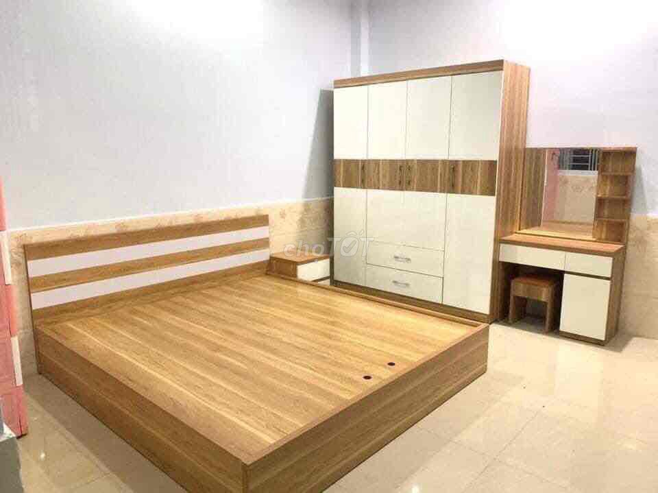 Giường Gỗ MDF Phủ Melamin Chống Ẩm Kháng Nước. Mua bán Giường, chăn ga gối nệm tại Thành phố Buôn Ma Thuột Đắk Lắk được đăng bởi Lộc Nệm hình 1