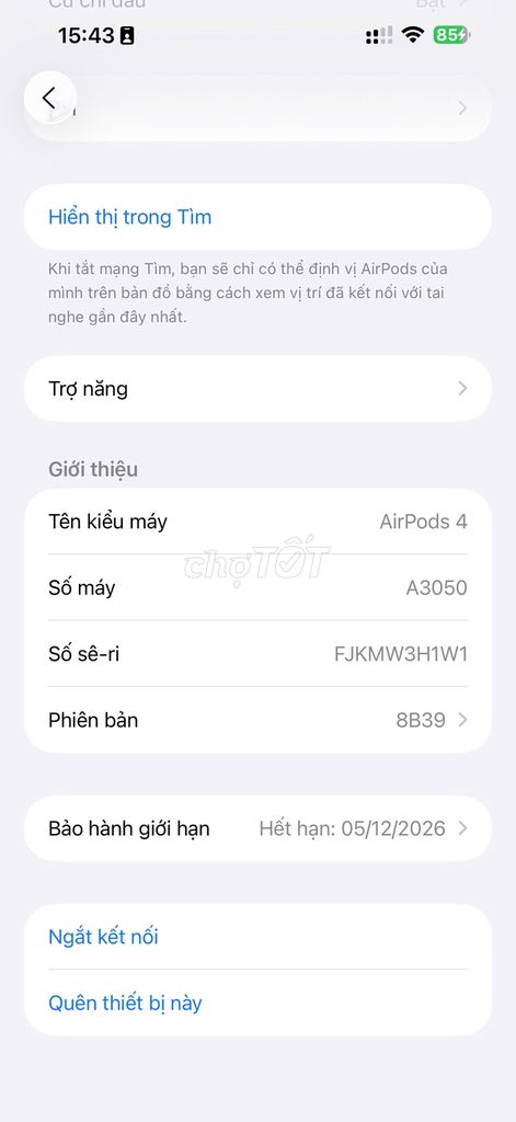 Tai nghe Apple AirPods 4 Like new. Mua bán Tivi, Âm thanh tại Thành phố Buôn Ma Thuột Đắk Lắk được đăng bởi Mạnh Huỳnh Dương hình 1