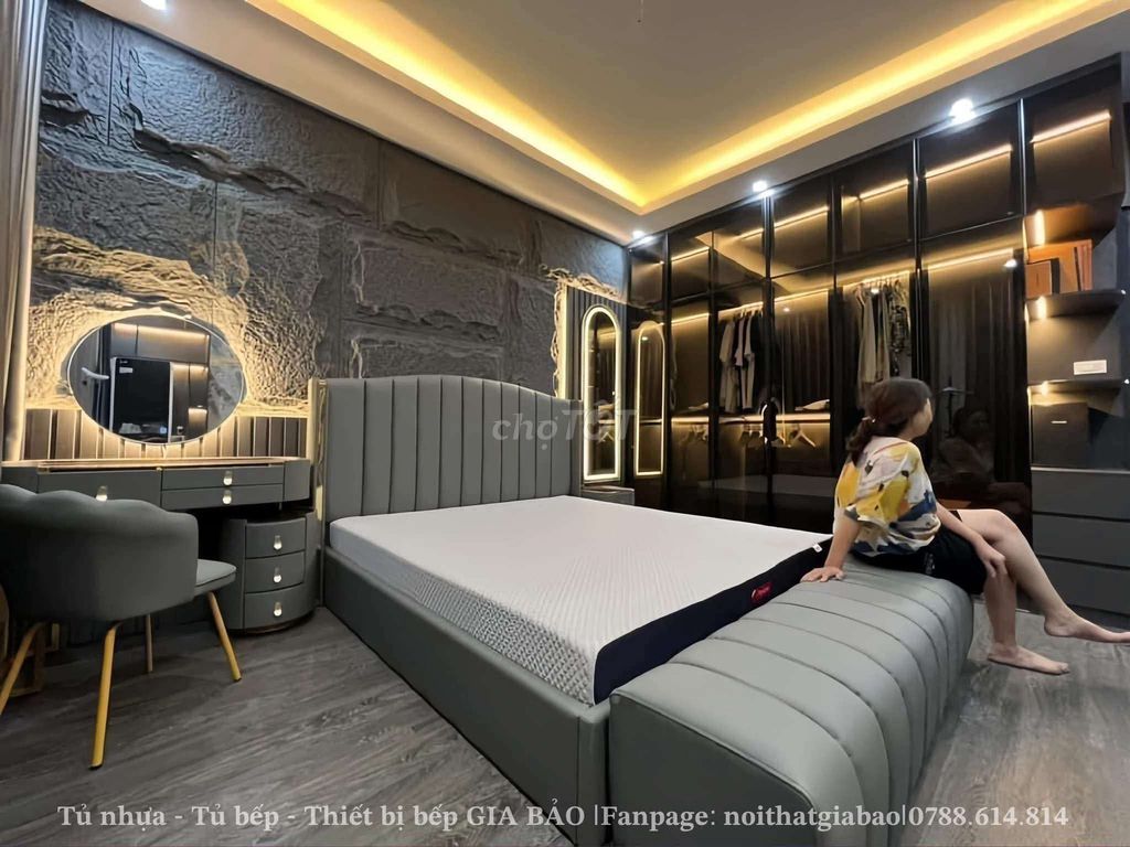Combo phòng ngủ Hiện đại Xám. Mua bán Giường, chăn ga gối nệm tại Quận Thanh Khê Đà Nẵng được đăng bởi Nội Thất Gia Bảo hình 1