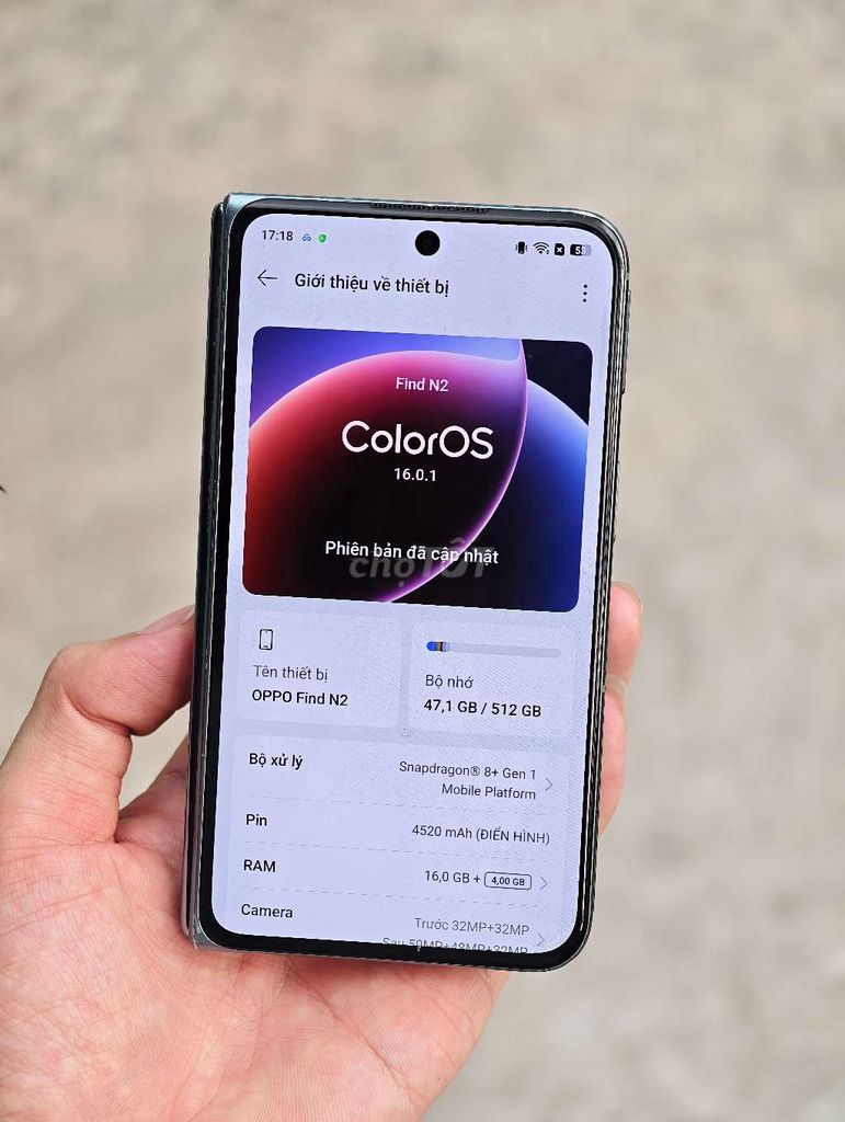 OPPO Find N2 16/512GB bản nội địa máy 97%. Mua bán Điện thoại tại Thành phố Thủ Đức Tp Hồ Chí Minh được đăng bởi NANI MOBILE hình 1