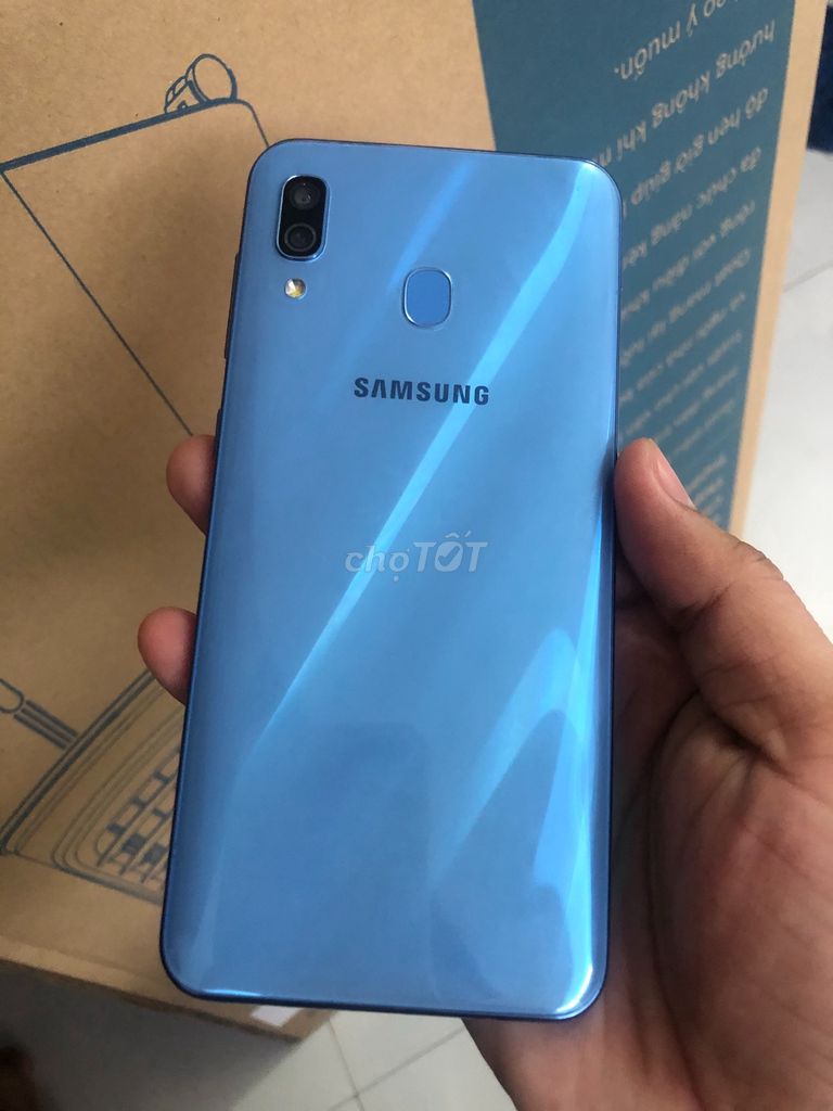 0908564959 - Samsung A30 xanh dương, ram 4g 64g , 97%