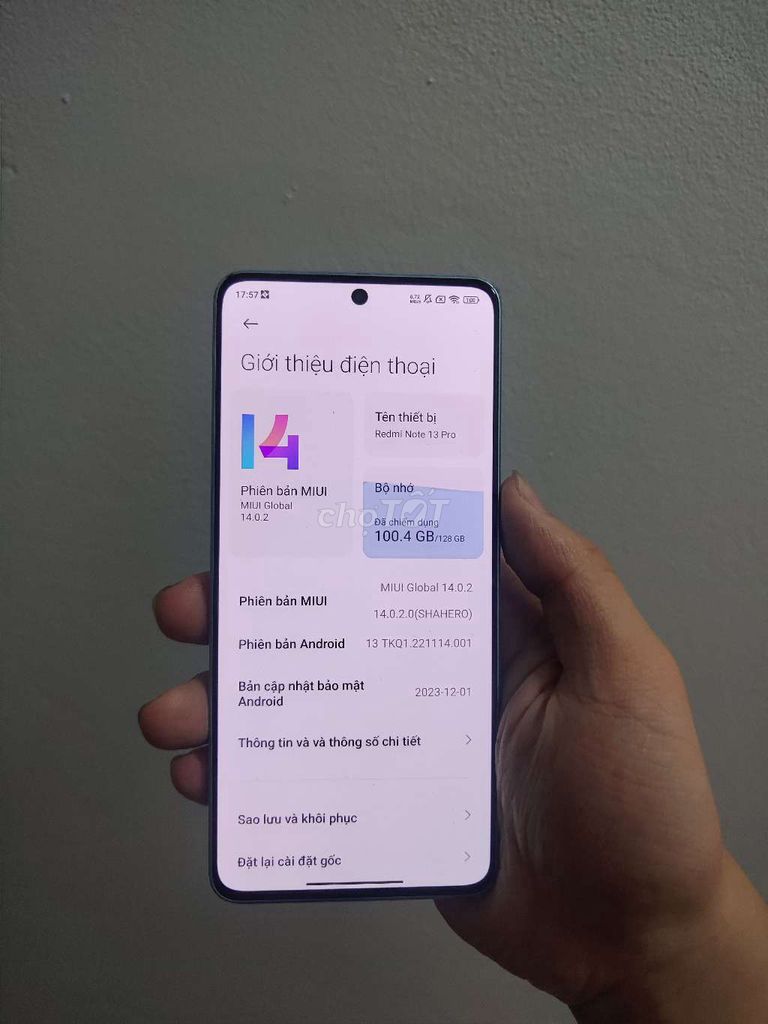 Xiaomi Redmi Note 13 Pro 128GB Xanh Ngọc. Mua bán Điện thoại tại Huyện Thanh Trì Hà Nội được đăng bởi Vu Tuan Anh hình 1