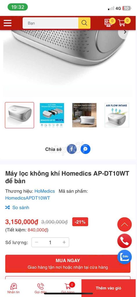 Lọc không khí thương hiệu Mỹ mới tinh