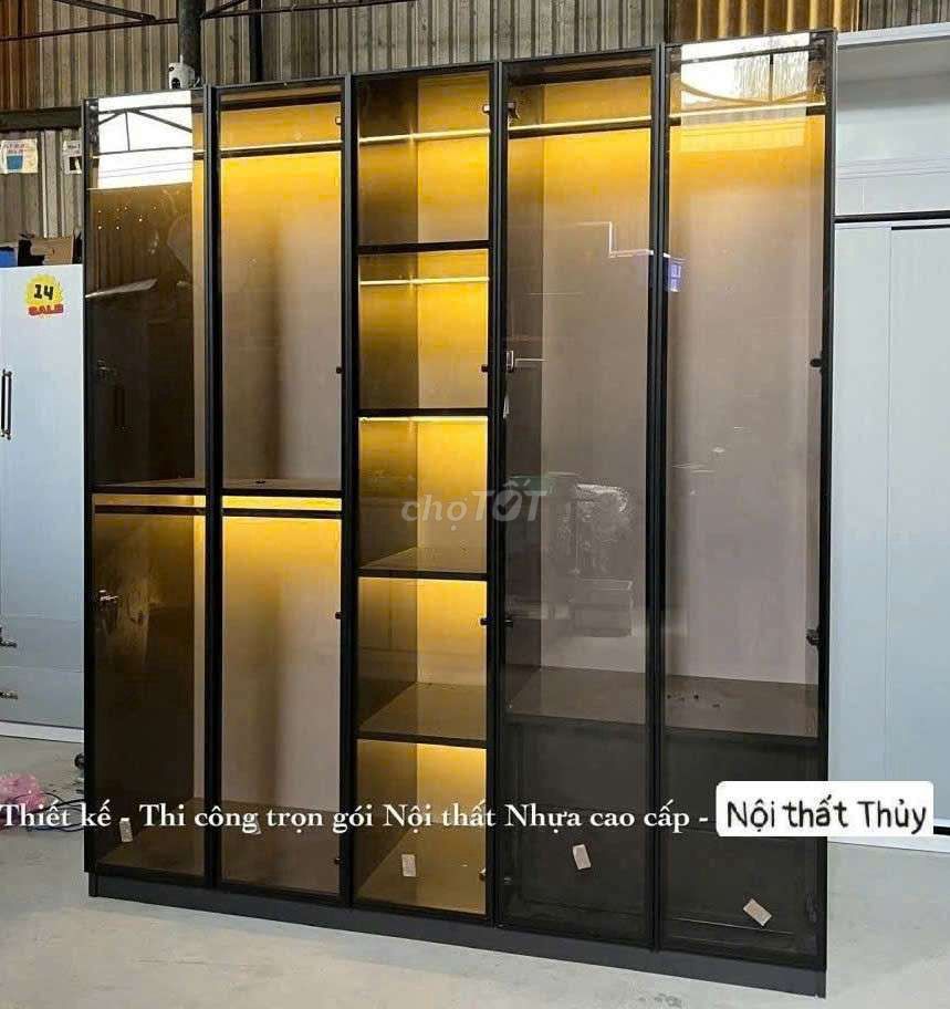 Tủ quần áo cánh kính cường lực khung nhôm. Mua bán Tủ, kệ gia đình tại Quận 4 Tp Hồ Chí Minh được đăng bởi Phương thủy hình 1
