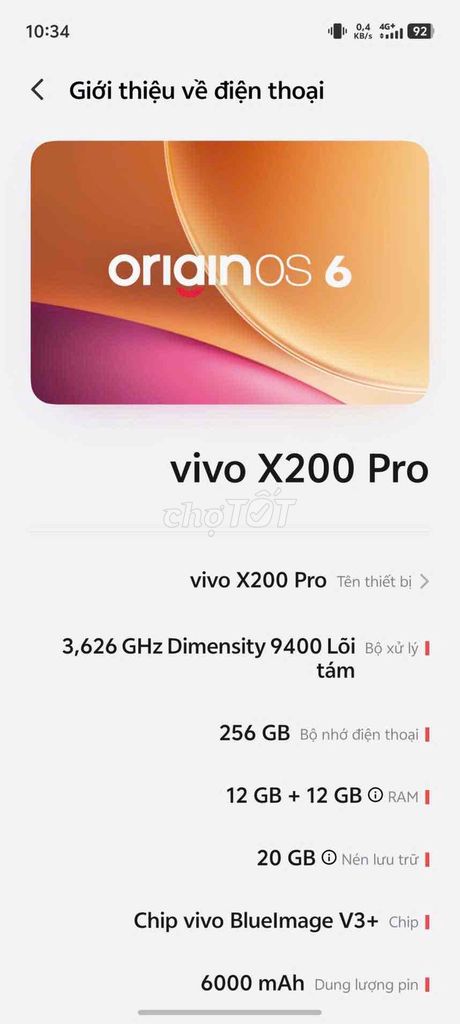 Vivo X200 Pro 256GB Đen 99%. Mua bán Điện thoại tại Quận 3 Tp Hồ Chí Minh được đăng bởi Cẩm Hùng hình 1