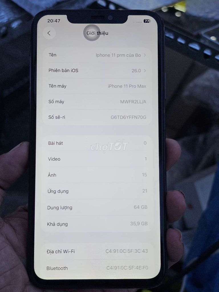 iPhone 11 Pro Max 64GB quốc tế mỹ giá rẻ . Mua bán Điện thoại tại Quận 8 Tp Hồ Chí Minh được đăng bởi Thiên Hòa mobile  hình 1