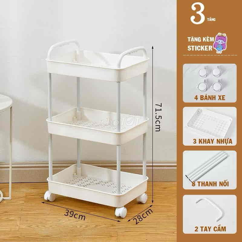 Kệ đựng đồ nhựa 3 tầng có bánh xe mới 99%. Mua bán Tủ, kệ gia đình tại Quận Hoàn Kiếm Hà Nội được đăng bởi Vũ Khánh hình 1