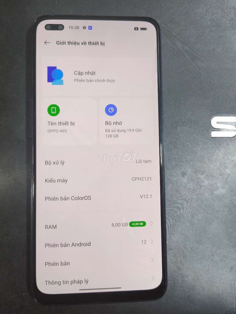Oppo A93 128GB Xanh tím 8GB Like New. Mua bán Điện thoại tại Quận Nam Từ Liêm Hà Nội được đăng bởi Như Tâm hình 1